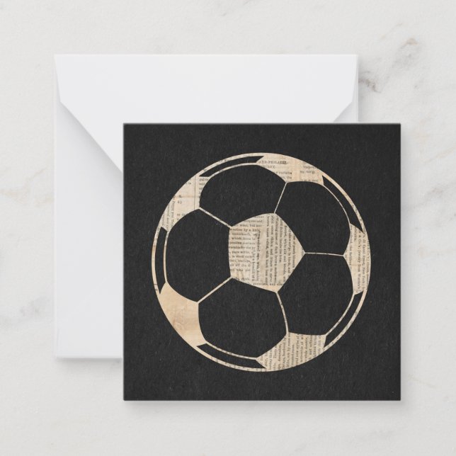 Cartão De Notas Bola de Futebol de Arte com Newspring em Preto (Frente)