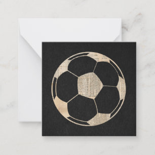 Cartão De Notas Bola de Futebol de Arte com Newspring em Preto