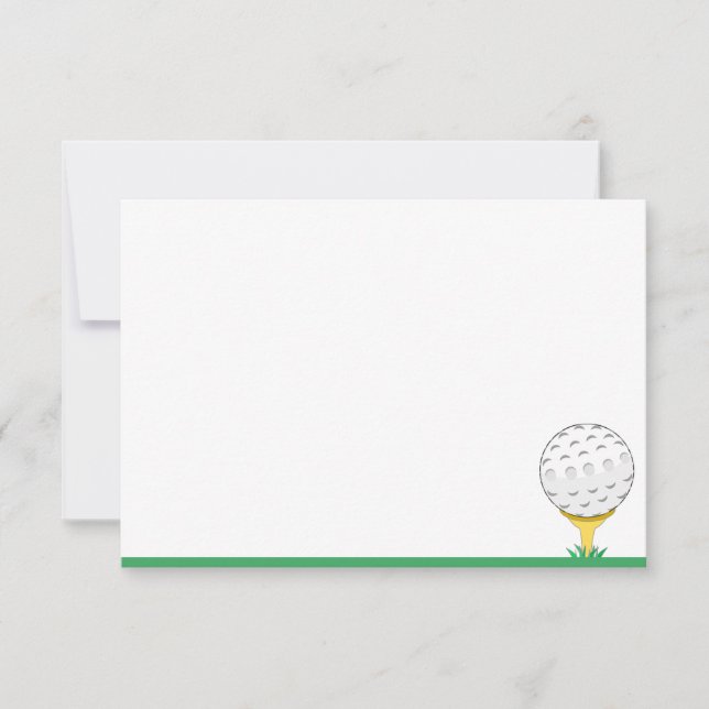 Cartão De Notas Bola de Golfe Simples em Branco (Frente)