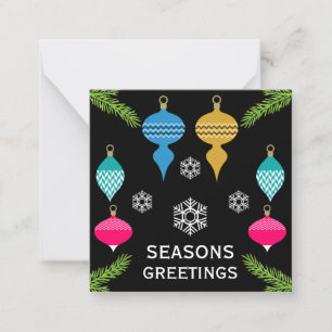 Cartão De Notas Bola decorativa de Natal Retroativo