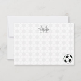 Cartão De Notas Bolas de Futebol Preta e Branca Personalizadas Mon