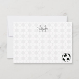 Cartão De Notas Bolas de Futebol Preta e Branca Personalizadas Mon