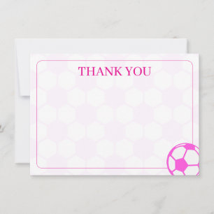 Cartão De Notas Bolas de Futebol Rosa e Branco em Branco