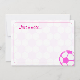 Cartão De Notas Bolas de Futebol Rosa e Branco Nota em Branco