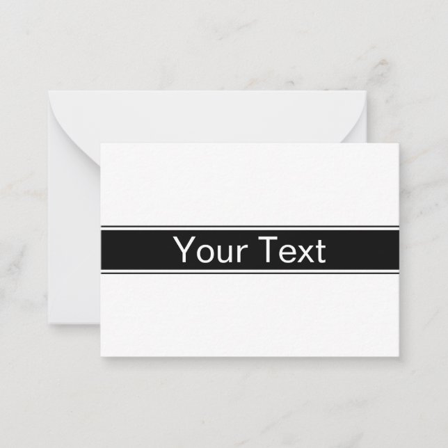 Cartão De Notas Bold Black & White Stripe Editable Text (Frente)