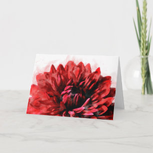 Cartão De Notas Bold Dahlia Watercolor Crimson