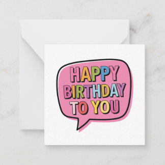 Cartão De Notas Bolha de Aniversário Feliz