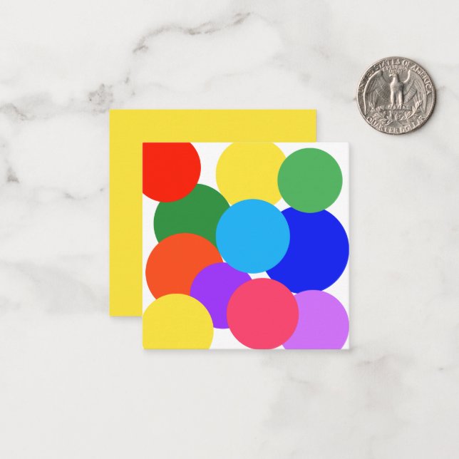 Cartão De Notas Bolinhas arco-íris (Frente/Verso In Situ)