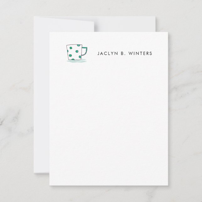 Cartão De Notas Bolinhas Café Cupão Aquarela (Frente)