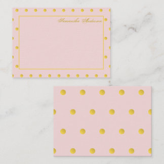 Cartão De Notas Bolinhas Dourada Rosa Menino Personalizada