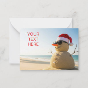 Cartão De Notas Boneco de neve tropical de Natal