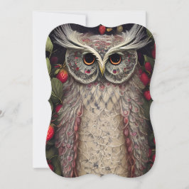 Cartão De Notas Bonita Intricate Winter Primavera Owl feita de Orn