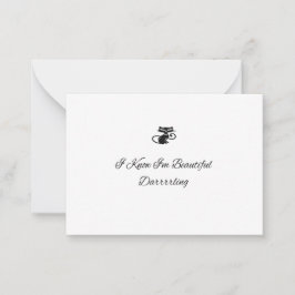 Cartão De Notas Bonito Gato Negro