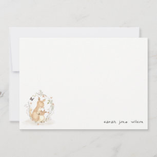 Cartão De Notas Bonito Joey Mama Kangaroo Floral Wreath Chá de fra