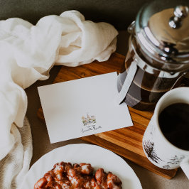 Cartão De Notas Bonjour Personalized Parisian Watercolor