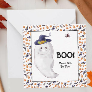 Cartão De Notas Boo de mim para o seu Halloween de cliente