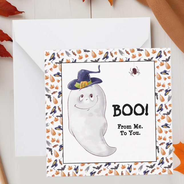 Cartão De Notas Boo De Mim Para Você Cliente Halloween (Halloween Pop By notecard for Real Estate)