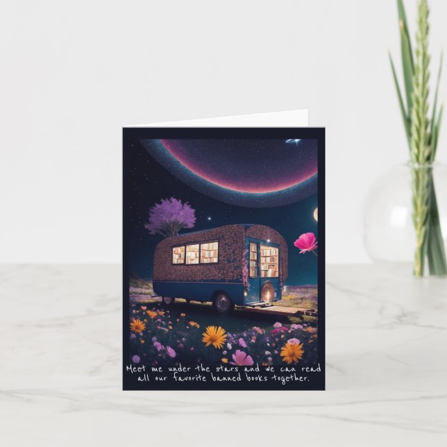 Cartão De Notas Bookmobile Banido por Magia (Frente)