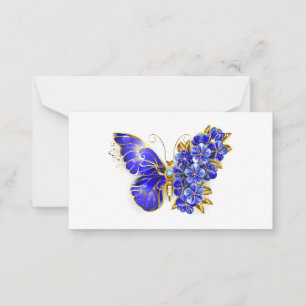 Cartão De Notas Borboleta Flor Sapphire