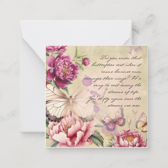 Cartão De Notas Borboletas (Frente)