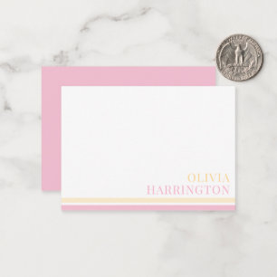 Cartão De Notas Borda da faixa amarela amarela do Pastel chic