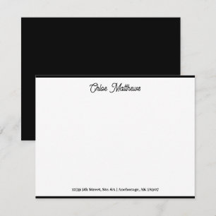 Cartão De Notas Borda de Papel Preto para Jato de Script Elegante