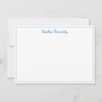 Borda de Script Azul Médio Elegante Personalizada