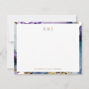 Cartão De Notas Borda de Tinta de Álcool para Iniciais de Casais D