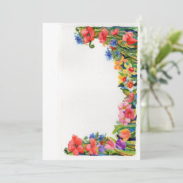 Cartão De Notas borda floral de cor d'água brilhante