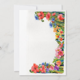 Cartão De Notas borda floral de cor d'água brilhante