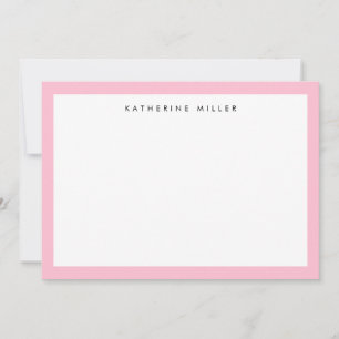 Cartão De Notas Borda Rosa Chic Personalizada