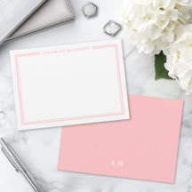 Borda Rosa Minimalista Monograma de Nome