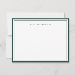 Cartão De Notas Borda Verde Esmeralda Simples Minimalista Moderna