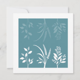 Cartão De Notas Botanic Serenade Spring Meadow Blue Floral Minimal