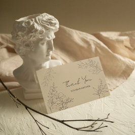 Cartão De Notas Botânica Minimalista Obrigado