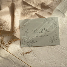 Cartão De Notas Botânica Minimalista Obrigado