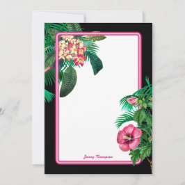 Cartão De Notas Botânica Tropical Neon Pink