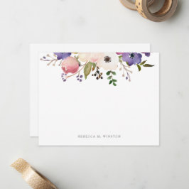 Cartão De Notas Botânico Floral Personalizado