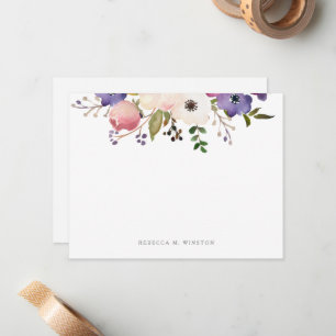 Cartão De Notas Botânico Floral Personalizado