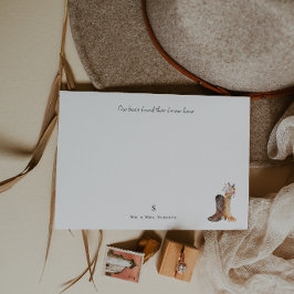 Cartão De Notas Botas de Cowboy Casamento His & Hers
