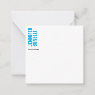 Cartão De Notas Branco azul-azul moderno e minimalista profissiona