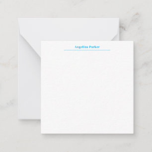 Cartão De Notas Branco Azul Simples Simples e Minimalista Moderno