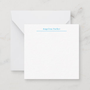 Cartão De Notas Branco Azul Simples Simples e Minimalista Moderno