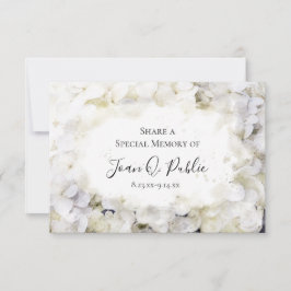 Cartão De Notas Branco Hydrangea Watercolor Compartilha uma Memóri