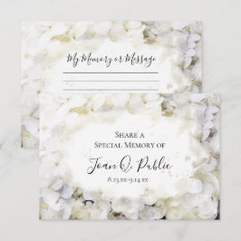 Cartão De Notas Branco Hydrangea Watercolor Compartilha uma Memóri