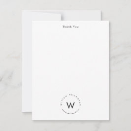 Cartão De Notas Branco moderno minimalista monograma