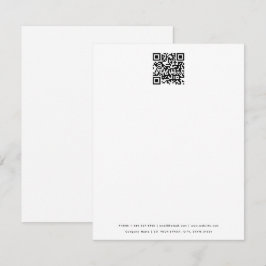 Cartão De Notas Branco profissional de código QR de empresa minima