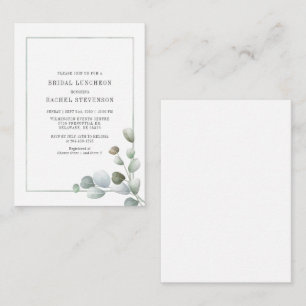 Cartão De Notas Bridal Luncheon Watercolor Eucalyptus Greenery