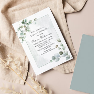 Cartão De Notas Bridal Luncheon Watercolor Eucalyptus Greenery