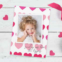 Cartão De Notas Bright Pink Hearts Photo Valentine's Day